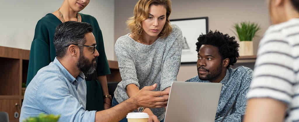 People working on a computer