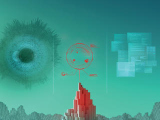 Image of a cyberlandscape with a detection alert