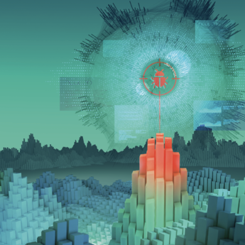 Image of a cyber landscape where a malware is detected