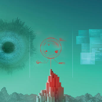 Image of a cyberlandscape with a detection alert