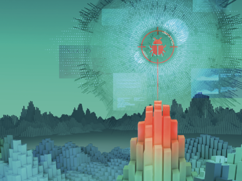Image of a cyber landscape where a malware is detected